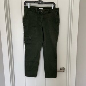 J. JILL Olive Green Cargo Twill Pants Size 8P Like New Condition